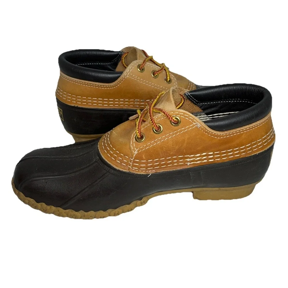 L.L. Bean Vintage Womens Size 8 Duck Shoes Brown Boots‎ Made In Maine Waterproof